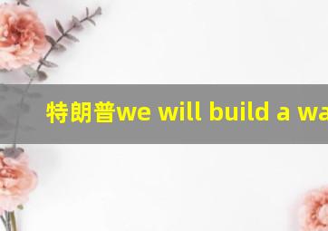 特朗普we will build a wall